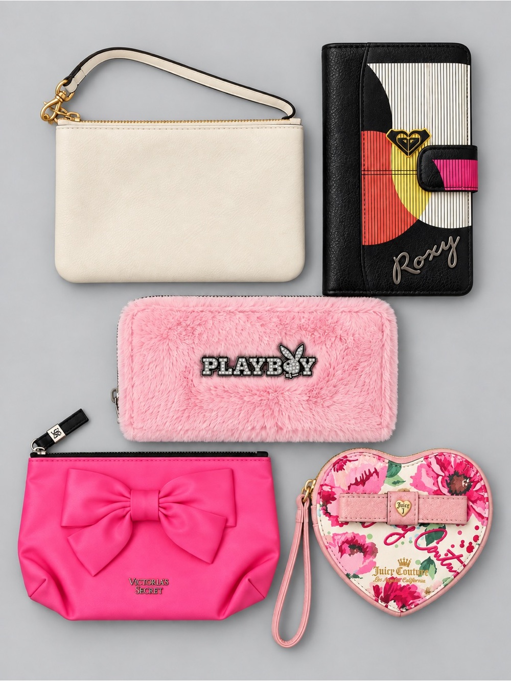 Playboy/Juicy/Victoria Secret/Roxy/Steve Madden Wristlet/Wallet Bundle